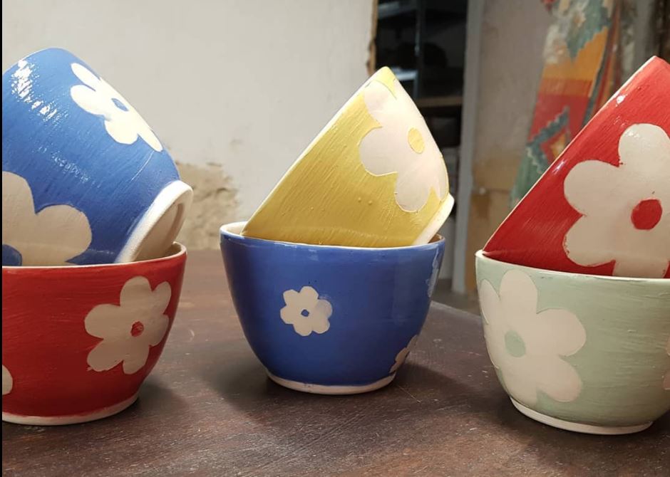 Bos au pochoir Production les mains et l'argile. Saint Julien de Jonzy, Brionnais, Saône et Loire, Bourgogne